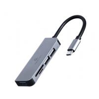 Gembird UHB-CM-CRU3P1U2P2-01 replicatore di porte e docking station per laptop Cablato USB 3.2 Gen 1 (3.1 Gen 1) Type-A Argento