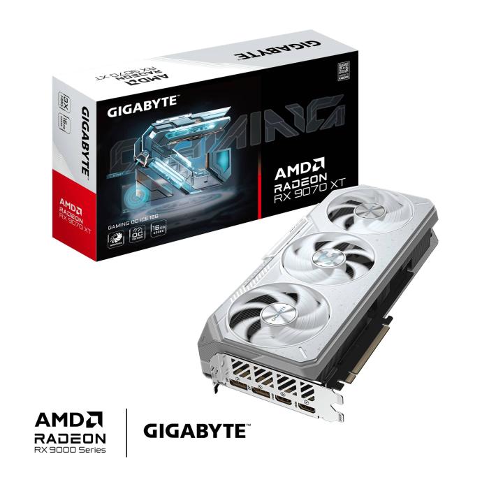 GIGABYTE Radeon RX 9070 XT GAMING OC ICE 16G Scheda Grafica - 16GB GDDR6, 256bit, PCI-E 5.0, 3060 MHz Frequenza core, 2 x — immagine 13 di 22