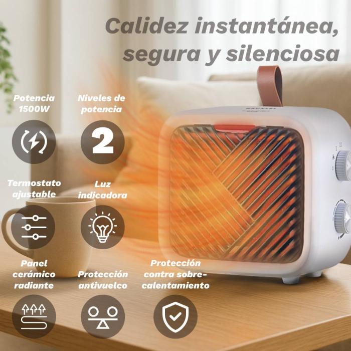 Grunkel CF-1500CM stufetta elettrica Interno Bianco 1500 W Riscaldatore ambiente elettrico a infrarossi — immagine 3 di 10
