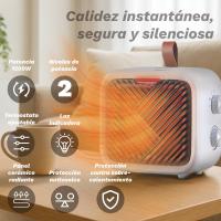 Grunkel CF-1500CM stufetta elettrica Interno Bianco 1500 W Riscaldatore ambiente elettrico a infrarossi, vedi immagine 3 di 10