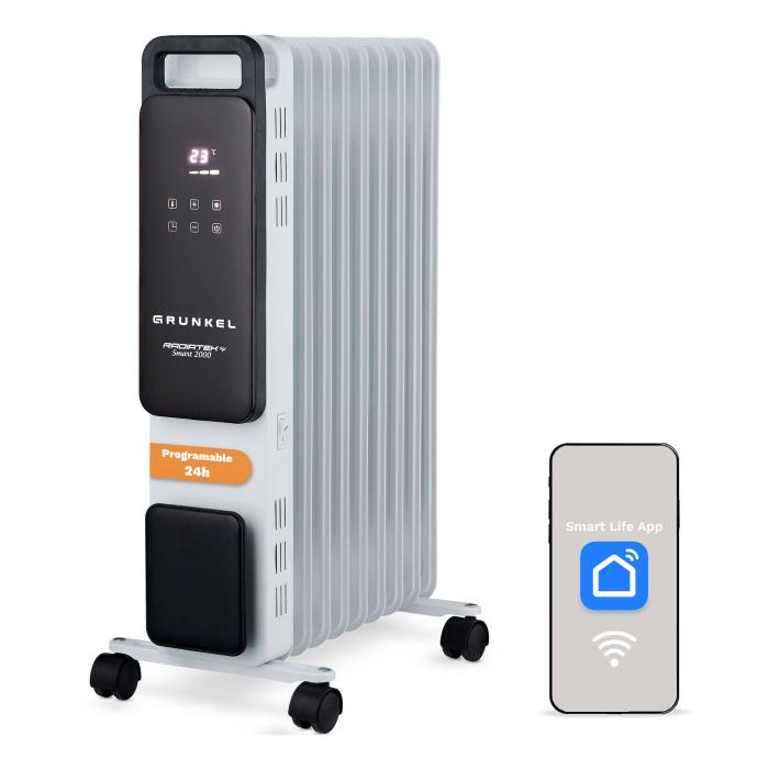 Grunkel RD-2000PRO stufetta elettrica Interno Bianco, Nero 2000 W Riscaldatore ambiente elettrico a olio — immagine 2 di 2