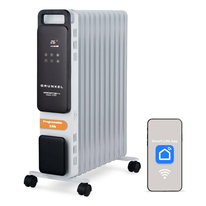 Grunkel RD-2500PRO stufetta elettrica Interno Bianco, Nero 2500 W Riscaldatore ambiente elettrico a olio — immagine 2 di 2
