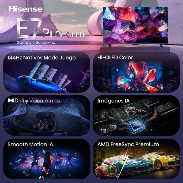 Hisense 75E7S PRO TV 190,5 cm (75'') UHD+ Smart TV Wi-Fi Nero 350 cd/m² — immagine 10 di 16