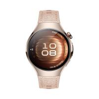 Huawei WATCH 5 (42 mm), cassa in acciaio inox 904L e cinturino beige. Compatibile con iOS e Android e chiamate E-sim