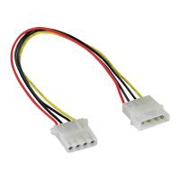 InLine Cavo di alimentazione int. Da 4pin 5,25''m a 2x 4pin Floppy 3,5'' F, 0,20m