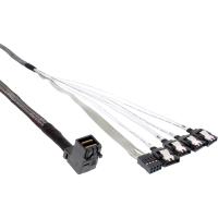 InLine Cavo Mini SAS, SFF-8643 a 4x SATA + Sideband, 1m, connettore 90°