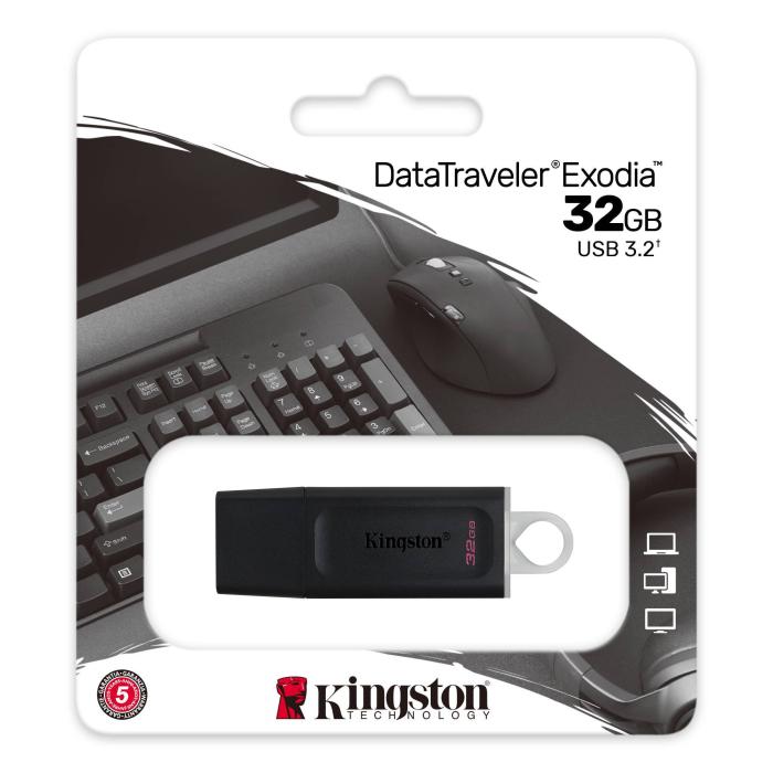 Kingston Technology DataTraveler Exodia unità flash USB 32 GB USB tipo A 3.2 Gen 1 (3.1 Gen 1) Nero — immagine 3 di 3