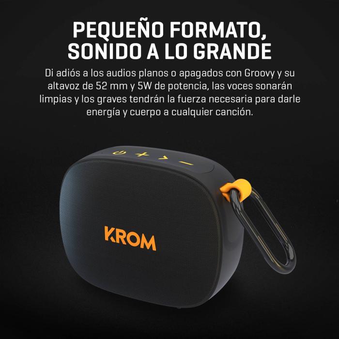 Krom NXKROMGROOVY altoparlante portatile e per feste Altoparlante portatile mono Nero, Arancione 5 W — immagine 17 di 42