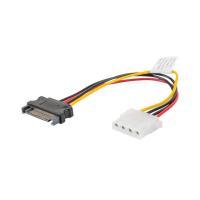 Lanberg CA-SAHD-10CU-0015 cavo SATA 0,15 m Molex (4-pin) SATA a 15 pin Nero, Rosso, Giallo