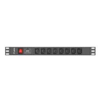 Lanberg PDU-08I-0200-C20-BK unità di distribuzione dell'energia (PDU) 8 presa(e) AC 1U Nero
