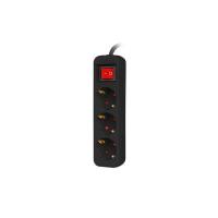 Lanberg PS1-03F-0150-BK prolunghe e multiple 1,5 m 3 presa(e) AC Interno Nero