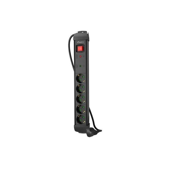Lanberg SP1-05F-0500-BK prolunghe e multiple 5 m 5 presa(e) AC Interno Nero — immagine 6 di 7