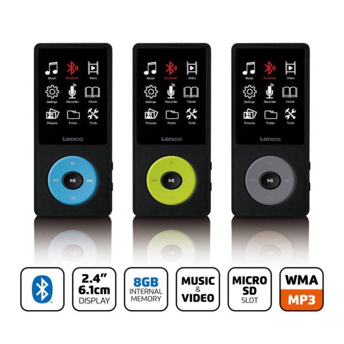 Lenco Xemio-860BU Lettore MP3 8 GB Nero, Blu — immagine 3 di 14
