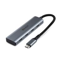 Lindy 43414 hub di interfaccia USB 3.2 Gen 2 (3.1 Gen 2) Type-C 10000 Mbit/s Grigio