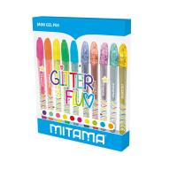 Mitama Penne mini gel glitter e fluo pz 10 Penna in gel con cappuccio Multicolore 10 pz
