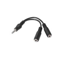 Nanocable 10.24.1200 cavo audio 0,15 m 2 x 3.5mm 3.5mm Nero