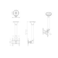 Neomounts FPMA-C200 Supporto monitor/TV a soffitto 10-40'' - alt. 64-104 cm, vedi immagine 5 di 5
