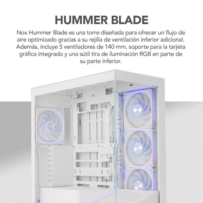NOX Hummer BLADE Tower Bianco, Trasparente — immagine 47 di 52