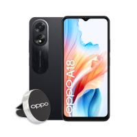 OPPO A18 4G Smartphone, AI Doppia fotocamera 8+2MP, Selfie 5MP, Display 6.56” 90HZ LCD HD+, 5000mAh, RAM 8 GB (4+4) + ROM 128GB, IP54, [Versione Italia],Glowing Black