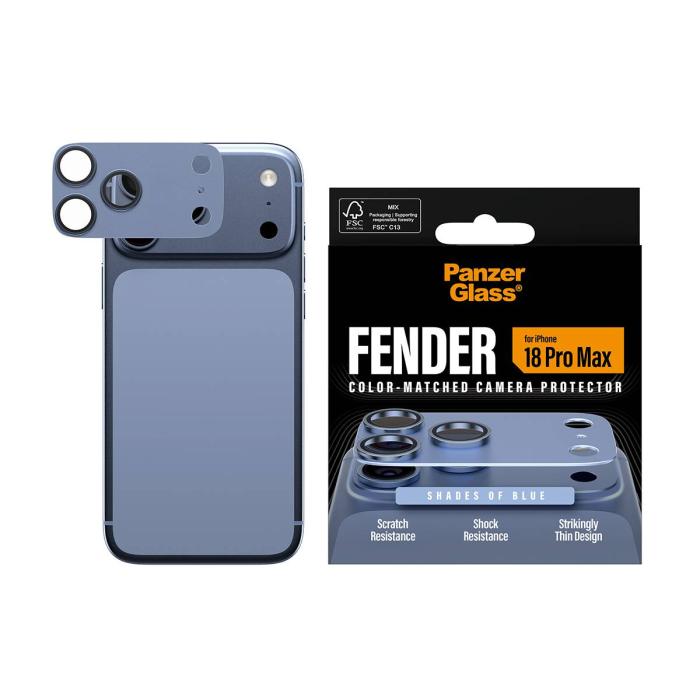 PanzerGlass ® Fender Camera Lens Protector Shades of Blue iPhone 18 Pro Max Pellicola proteggischermo trasparente 1 pz — immagine 2 di 12