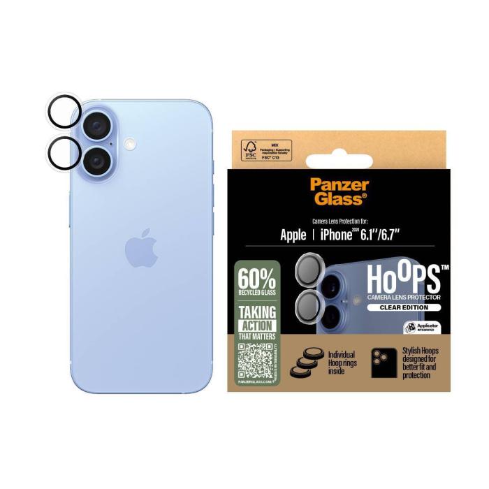 PanzerGlass Hoops Transparent Lens Protector iPhone16 | 16 Plus — immagine 2 di 4