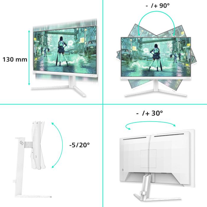 Philips Evnia 3000 24M2N3201P/00 Monitor PC 60,5 cm (23.8'') 1920 x 1080 Pixel Full HD LCD Bianco — immagine 15 di 24