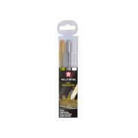 Sakura POXPGBMIX3A penna gel Penna in gel con cappuccio Fine Oro, Argento, Bianco 3 pz