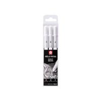 Sakura POXPGBWH3C penna gel Penna in gel con cappuccio Multi Bianco 3 pz