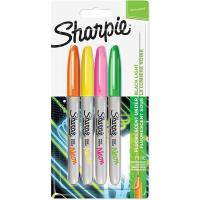 Sharpie 1985855 marcatore permanente Punta sottile Verde, Arancione, Rosa, Giallo 4 pz
