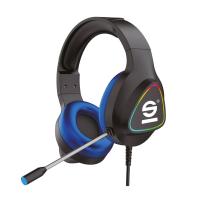 Sparco SPHEADPHONEPRO cuffia e auricolare Cablato A Padiglione Gaming USB tipo A Nero, Blu