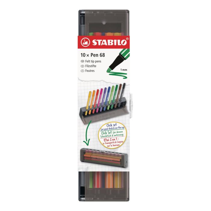 STABILO 6810-7 marcatore Medio Arancione, Marrone, Viola, Nero, Ultramarine, Carmine, Giallo, Rosa, Verde, Verde chiaro 10 pz — immagine 2 di 16