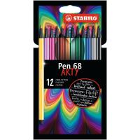 STABILO Pennarello Premium - Pen 68 - ARTYLine - Astuccio da 12 con appendino - 12 colori assortiti