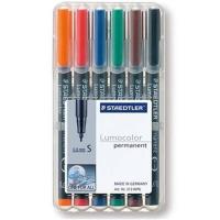 Staedtler 313 WP6 marcatore permanente Nero, Blu, Marrone, Verde, Arancione, Rosso 6 pz