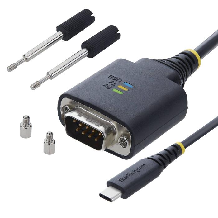 StarTech.com Cavo Adattatore USB-C a Seriale da 30 cm, Ritenzione COM, Chipset FTDI, da USB-C a DB9 RS232 Maschio, LED di — immagine 12 di 12