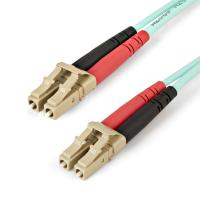 StarTech.com Cavo in fibra ottica multimodale da LC/UPC a LC/UPC OM4 da 1 m - Fibra LOMMF/VCSEL Zipcord da 50/125 µm, Reti 100G - Bassa perdita di inserzione - Cavo patch in fibra LSZH - Turchese