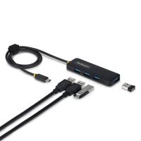 StarTech.com Hub USB-C a 4 Porte, Alimentato da BUS, Mini Hub USB 5Gbps per Laptop/Descktop con 4 Porte USB-A e Cavo Integrato da 61cm, Realizzato in Plastica PRC
