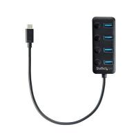 StarTech.com Hub USB-C a 4 porte - USB type C a 4 porte USB 3.0 type A con interruttori individuali On/Off - SuperSpeed 5Gbps USB 3.1/3.2 Gen 1 - Alimentato tramite USB - Portatile - Cavo da 10'' in dotazione