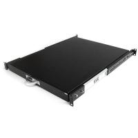 StarTech.com Ripiano 1U scorrevole per armadio server rack 19'' - Cassetto estraibile/scorrevole con 55cm di profondità, Mensola in acciaio convertibile in cassetto