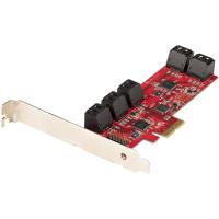 StarTech.com Scheda PCIe SATA - Scheda di Espansione PCIe SATA a 10 porte - 6 Gbps - Staffa a Profilo Basso/Alto - 10 Connettori SATA - ASM1062 Senza Raid - Convertitore da PCI Express a SATA