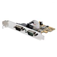 StarTech.com Scheda seriale PCI Express a due porte - Scheda di interfaccia seriale da PCIe a 2x RS232 (DB9)- Scheda PCIe con staffe standard o a basso profilo - 16C1050 UART - Ritenzione COM - Windows e Linux