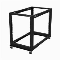 StarTech.com Server Rack a 4 Montanti 15U Open Frame, Armadio Rack di Rete 19'' con Ruote, piedini di livellamento/montaggio a pavimento, Quadro Rack Scorrevole/profondità regolabile per apparecchiature AV/Dati/IT