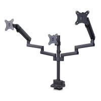 StarTech.com Supporto per tre monitor fino a 27'', VESA 75x75/100x100, regolazioni dei bracci senza attrezzi, montaggio con morsetto a C/occhiello, bracci a molla