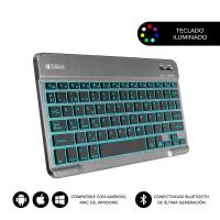 SUBBLIM TECLADO SMART BACKLIT BLUETOOTH GREY QWERTY Spagnolo Nero, Grigio