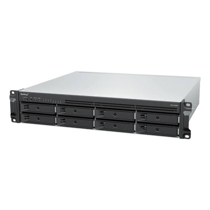 Synology RackStation RS1226RP+ server NAS e di archiviazione Armadio (2U) AMD Ryzen V1500B 4 GB DDR4 0 TB Synology DSM Nero — immagine 2 di 12