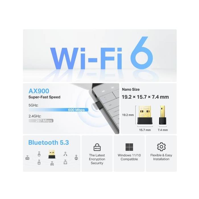 TP-Link Archer TX10UB Nano Bluetooth 600 Mbit/s — immagine 4 di 16