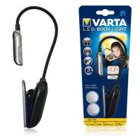 Varta Book Light (incl. 2x CR2032 Celle a bottone, con impugnatura a clip e collo flessibile) argento/nero, luce a clip