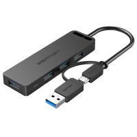 Vention CHTBB hub di interfaccia USB 3.2 Gen 1 (3.1 Gen 1) Type-A + Type-C 5000 Mbit/s Nero