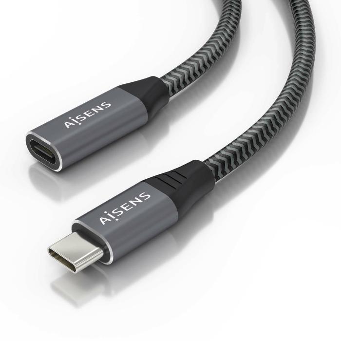 AISENS A107-0760 cabo USB USB 3.2 Gen 2x2 0,5 m USB C Cinzento