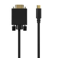 AISENS A109-0693 adaptador de cabo de vídeo 1,8 m USB Type-C VGA (D-Sub) Preto