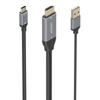 AISENS A109-0871 adaptador de cabo de vídeo 1,8 m HDMI + USB USB Type-C Preto